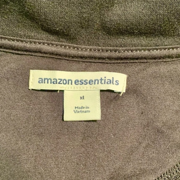 NWT Zip-Up Sweatshirt XL Black Amazon Essentials Long-Sleeve Side Pockets Cotton - Picture 11 of 16